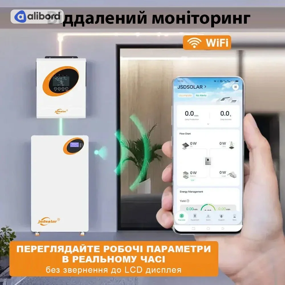 Гібридний інвертор JSDSOLAR J6500HC-48, 6,5 кВт, 48В — фото 5