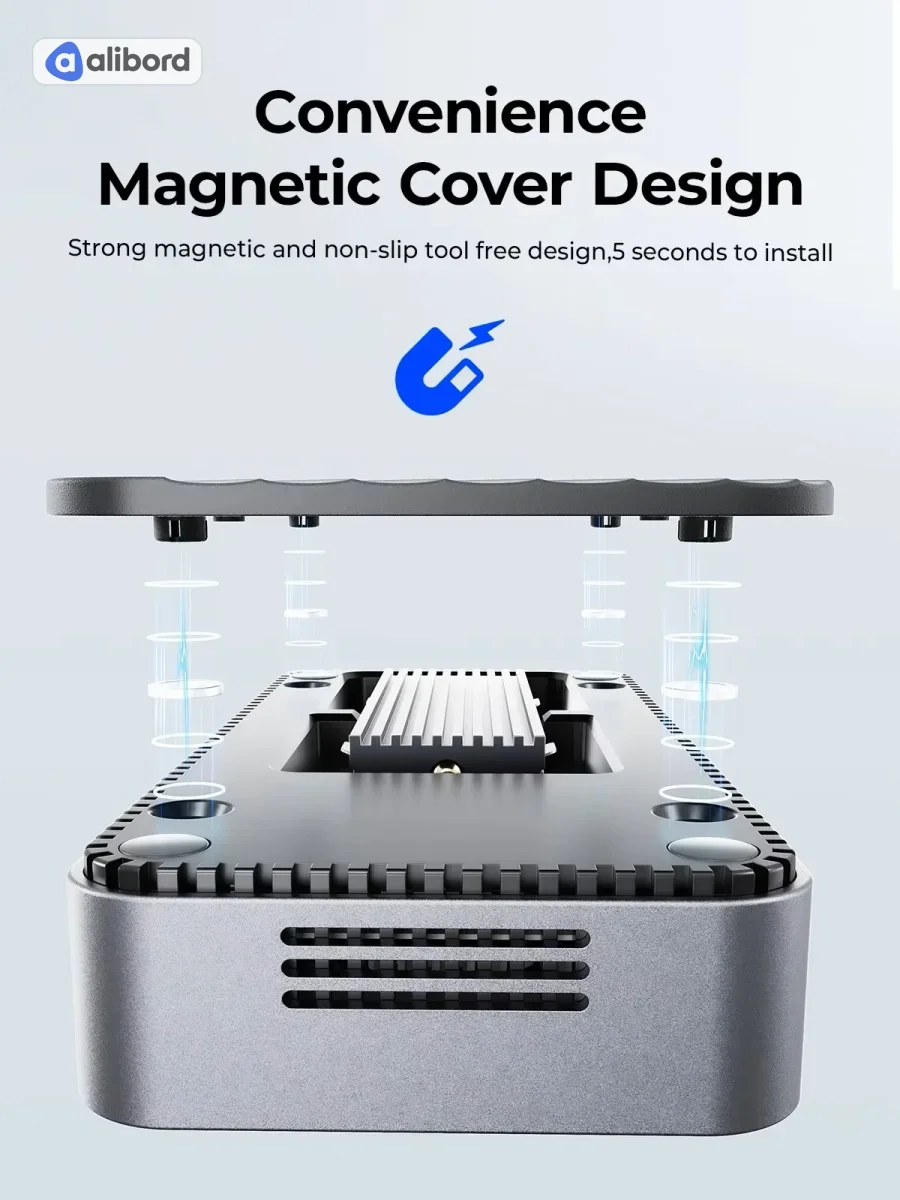 ORICO 12-in-1 USB C док-станція з активним охолодженням M.2 NVMe NGFF SSD Enclosure 10Gbps 8K 30Hz — фото 6
