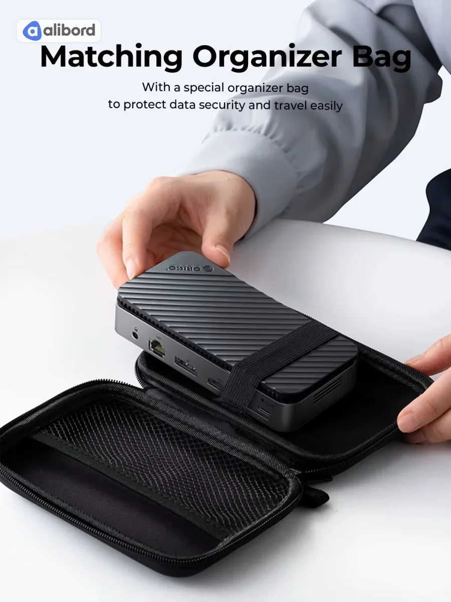 ORICO 12-in-1 USB C док-станція з активним охолодженням M.2 NVMe NGFF SSD Enclosure 10Gbps 8K 30Hz — фото 7