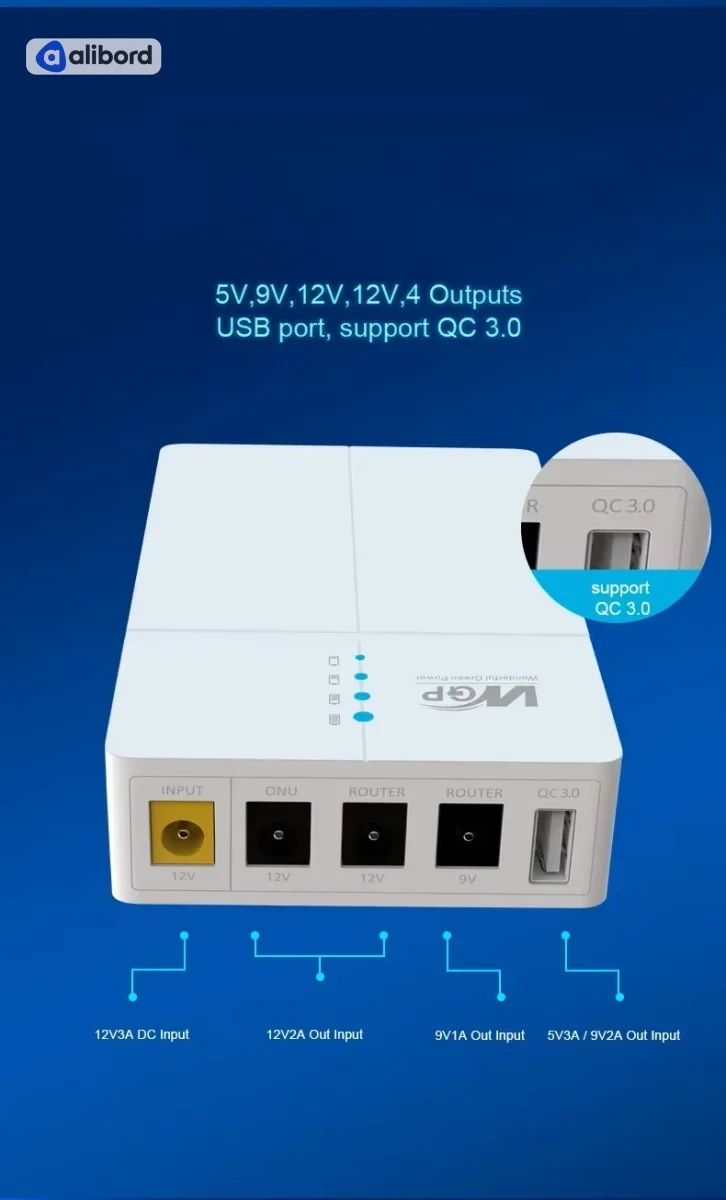 ДБЖ для роутера (Mini DC UPS) WGP Optima 302 - 13500 mAh