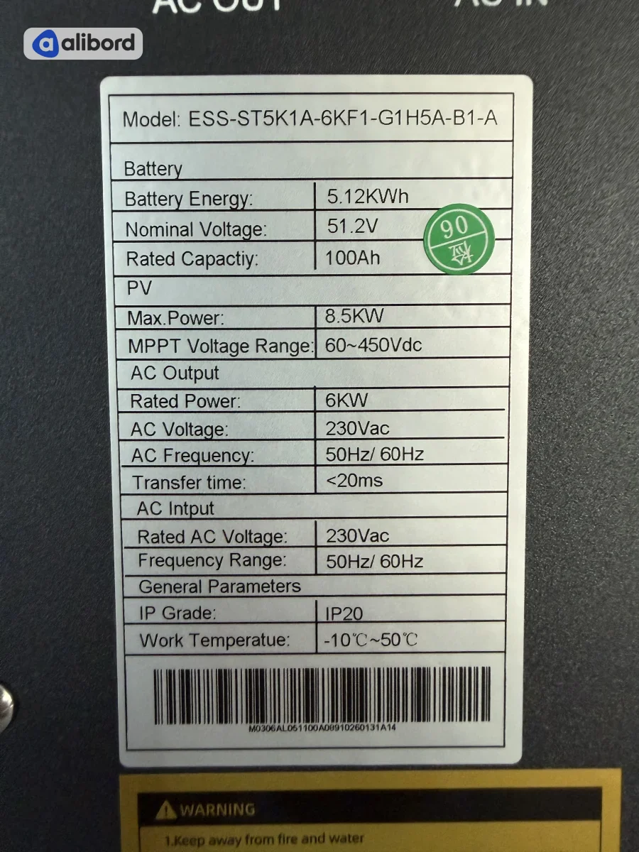 TTN ALL-IN-ONE INVERTER &amp; BATTERY+ 51.2V100AH + 6KW — фото 3