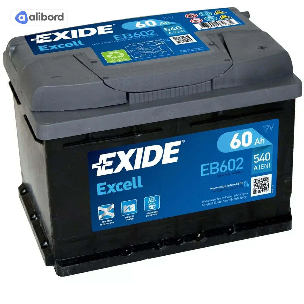 Акумулятор 60Ah-12v Exide EXCELL(242х175х175),R,EN540 EB602