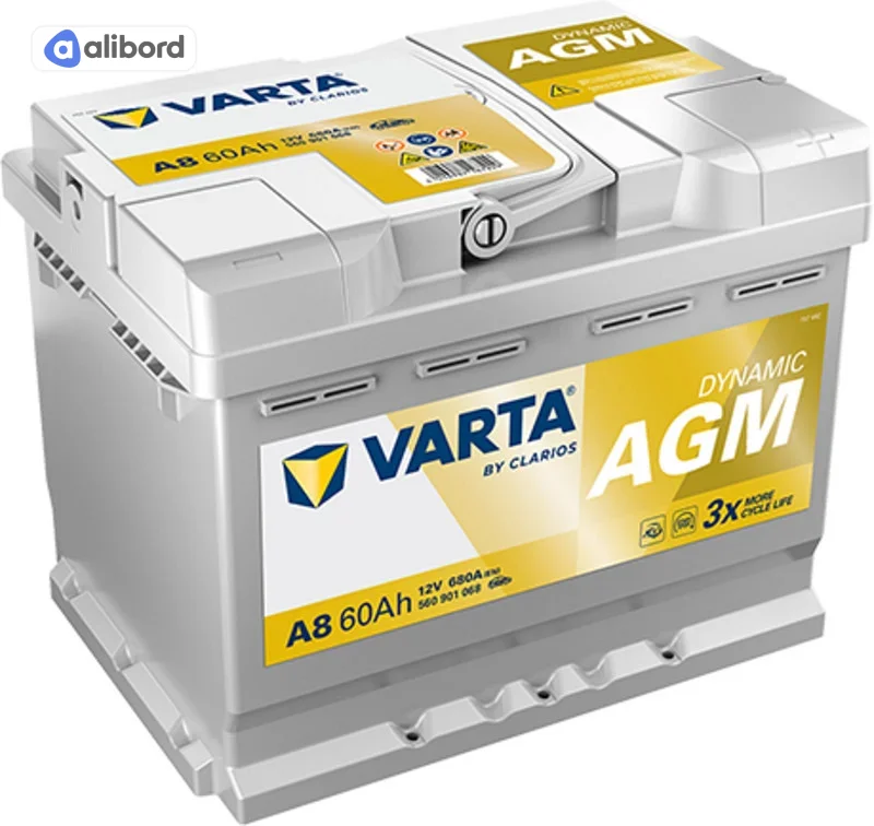 Акумулятор 60Ah-12v VARTA Dynamic AGM (A8) (242х175х190),R,EN680 560 901 068