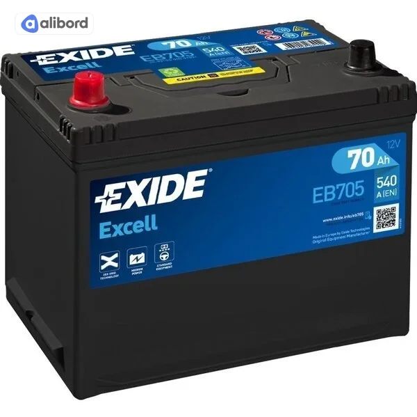 Акумулятор 70Ah-12v Exide EXCELL (266х172х223), L, EN540 Азія EB705