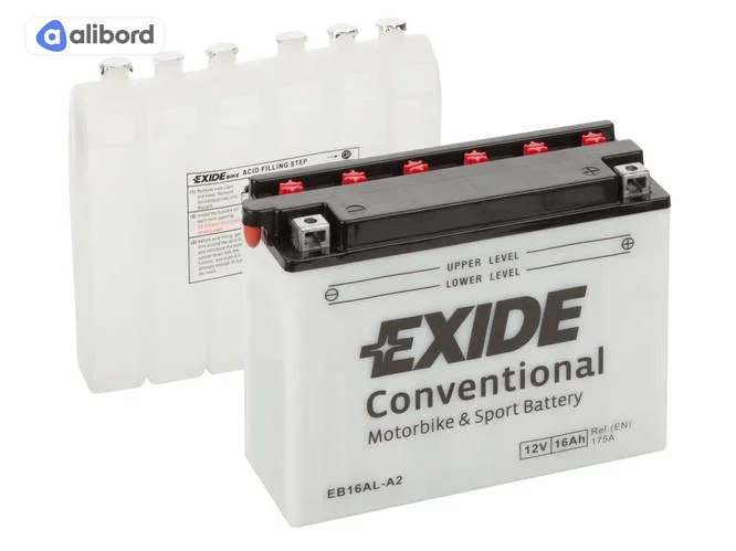 Акумулятор   16Ah-12v Exide (EB16AL-A2) (205х70х162) R, EN175 !КАТ. -10% EB16AL-A2