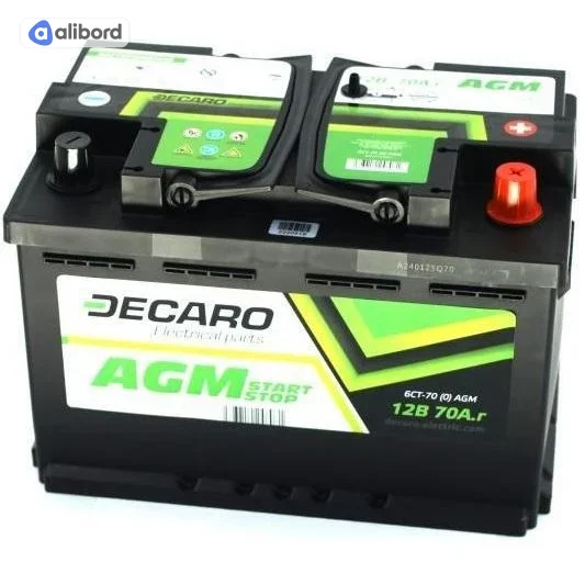 Акумулятор 70Ah-12v DECARO AGM Start-Stop (278х175х190), R, EN760 6СТ-70 (0) AGM