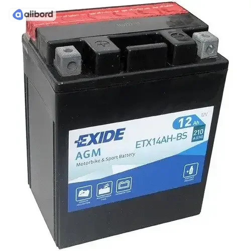 Акумулятор   12Ah-12v Exide AGM (ETX14AH-BS) (134х89х164) L, EN210 !КАТ. -20% ETX14AH-BS