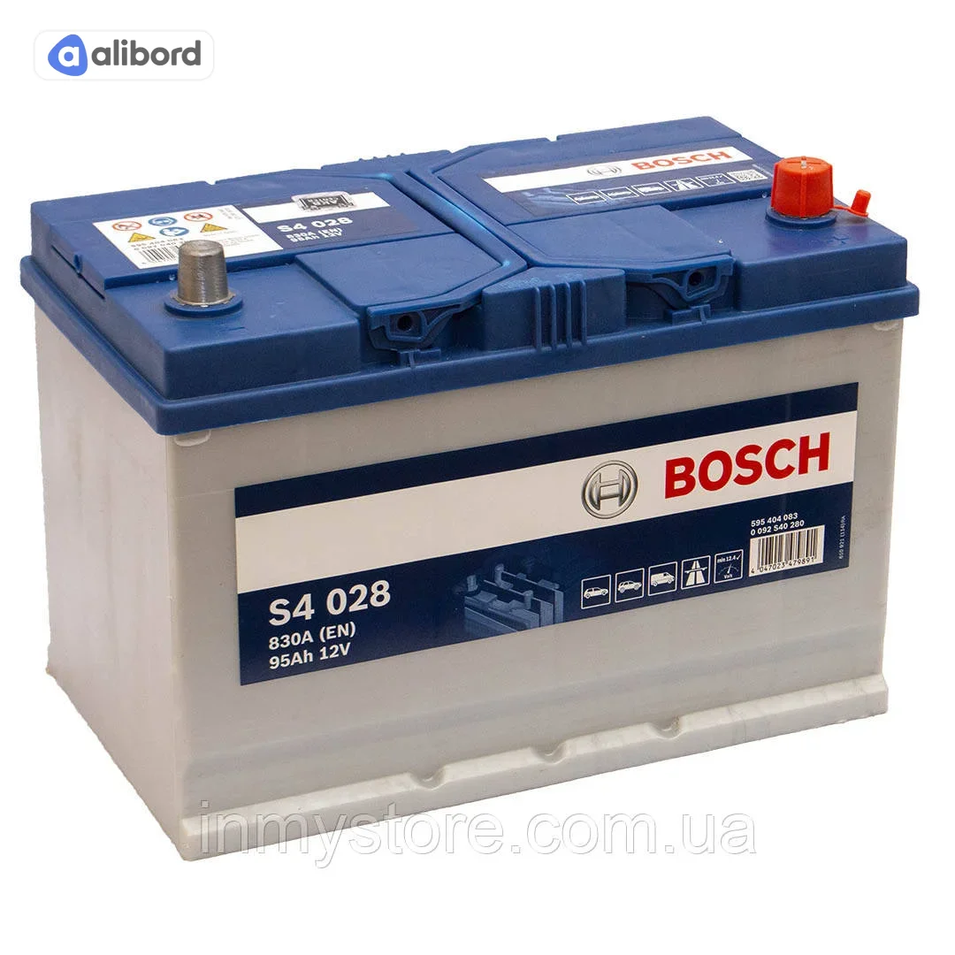Акумулятор   95Ah-12v BOSCH (S4029) (306x173x225),L,EN830(Азия) !КАТ. -10% 0092S40290