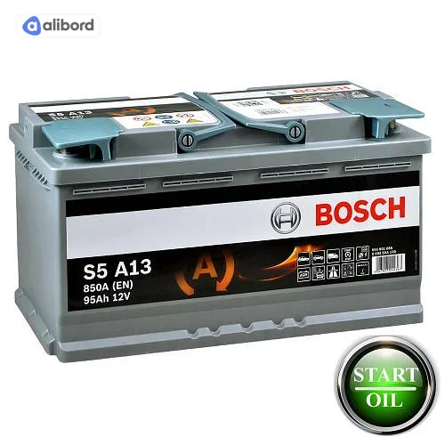 Акумулятор   95Ah-12v BOSCH AGM (S5A13) (353x175x190),R,EN850 !КАТ. -15% 0092S5A130