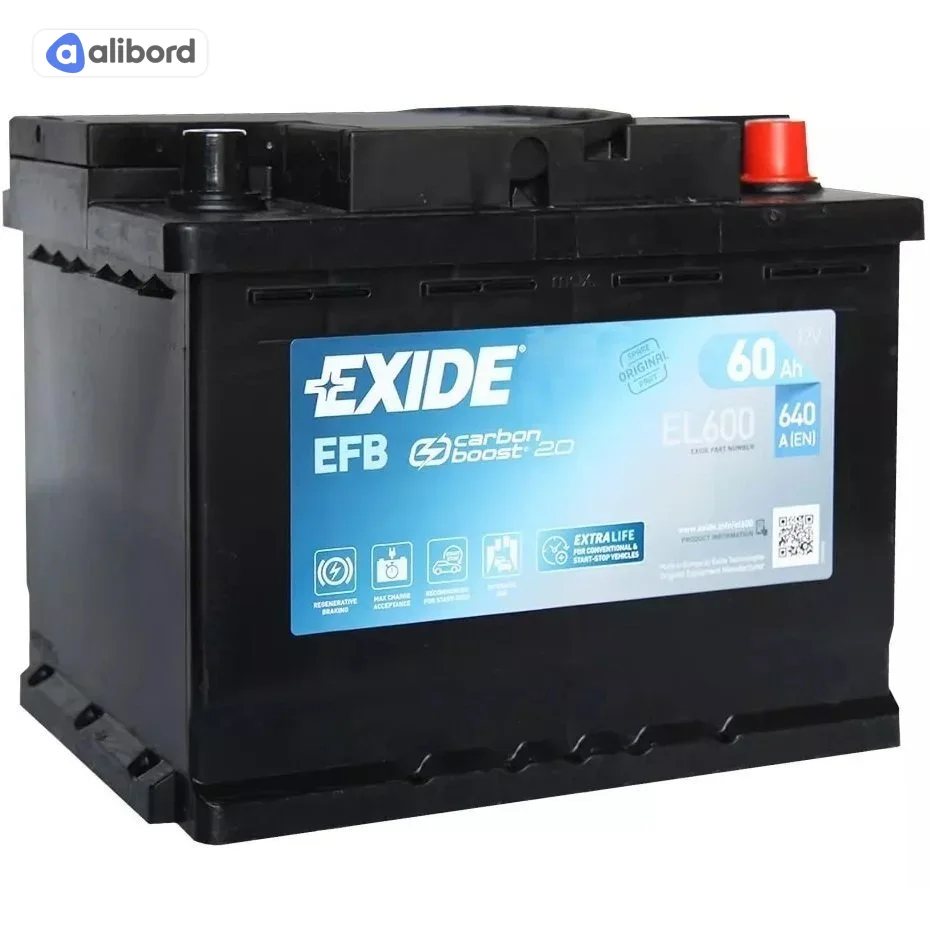 Акумулятор   60Ah-12v Exide EFB (242х175х190),R,EN640 !КАТ. -15% EL600