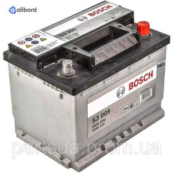 Акумулятор   56Ah-12v BOSCH (S3005) (242x175x190),R,EN480 !КАТ. -20% 0092S30050