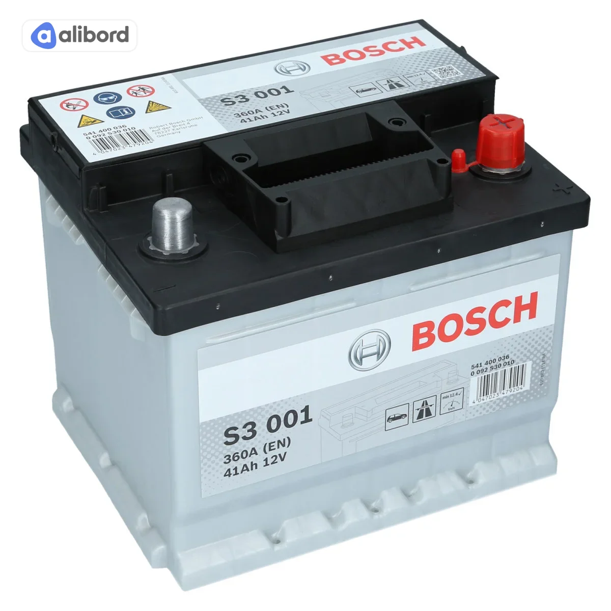 Акумулятор   41Ah-12v BOSCH (S3001) (207x175x175),R,EN360 !КАТ-20% 0092S30010