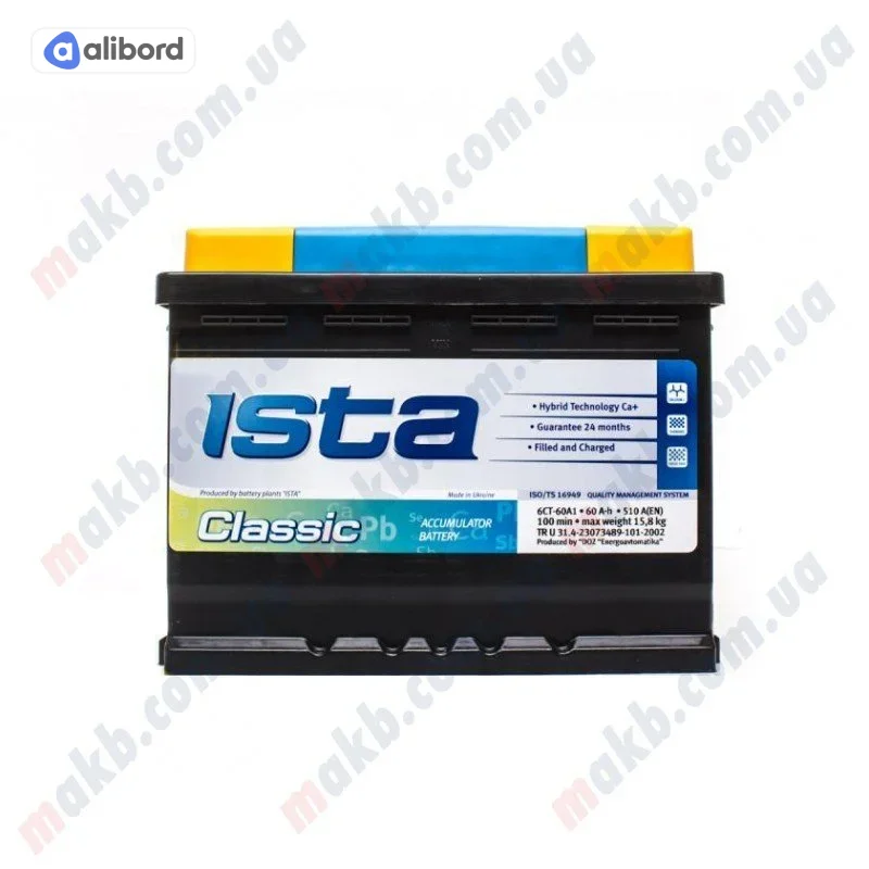Акумулятор   60Ah-12v ISTA Classic (242х175х190), L, EN 510 !КАТ. -10% 5237114