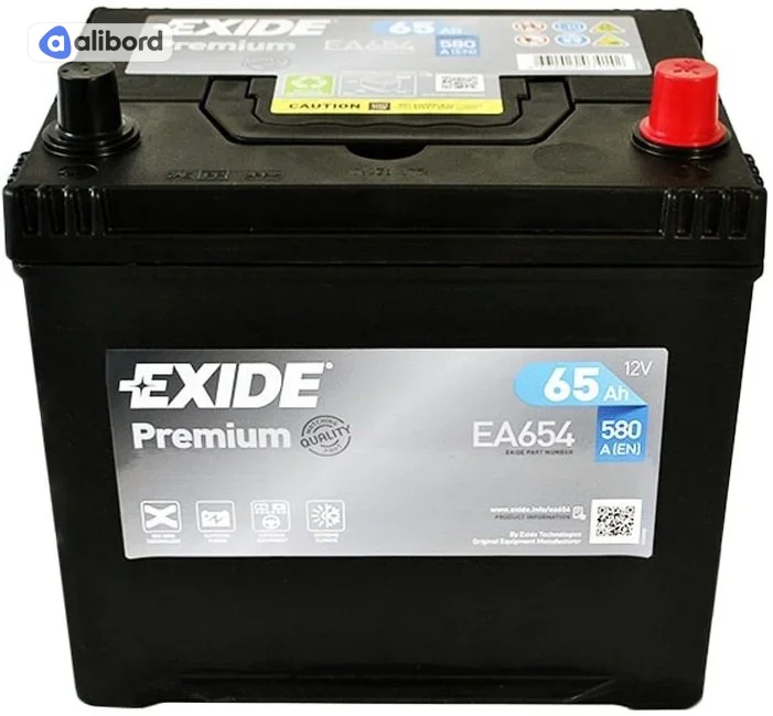 Акумулятор 65Ah-12v Exide PREMIUM (230х173х222), R, EN580, Азія (тип кріплення Korean B1) EA654