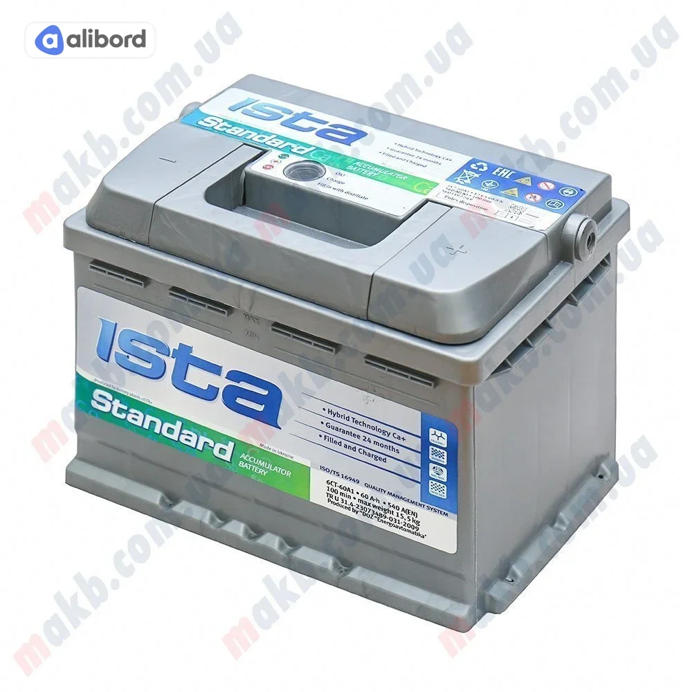 Акумулятор   60Ah-12v ISTA Standard зал. Евро (242х175х190), R, EN 540 !КАТ. -20% 5237213