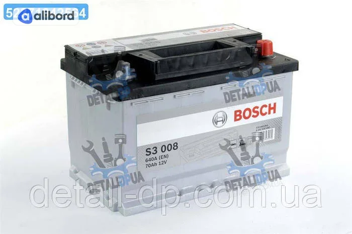 Акумулятор   70Ah-12v BOSCH (S3008) (278x175x190),R,EN640 !КАТ. -10% 0092S30080