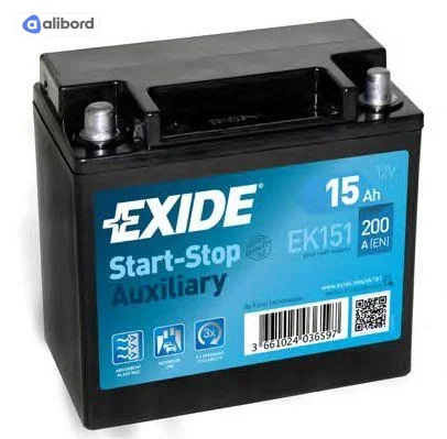 Акумулятор 15Ah-12v Exide AGM AUXILIARY (150х90х145), L, EN200 EK151