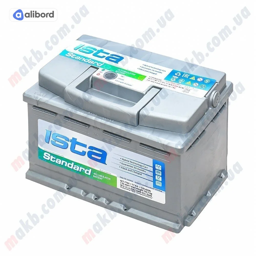 Акумулятор   77Ah-12v ISTA Standard зал. Евро (276х175х190), R, EN 720 !КАТ. -20% 5237186
