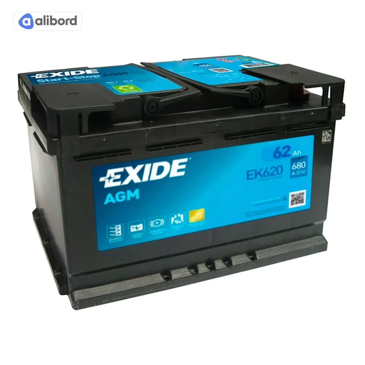 Акумулятор   62Ah-12v Exide AGM (242х175х190),R,EN680 !КАТ. -20% EK620