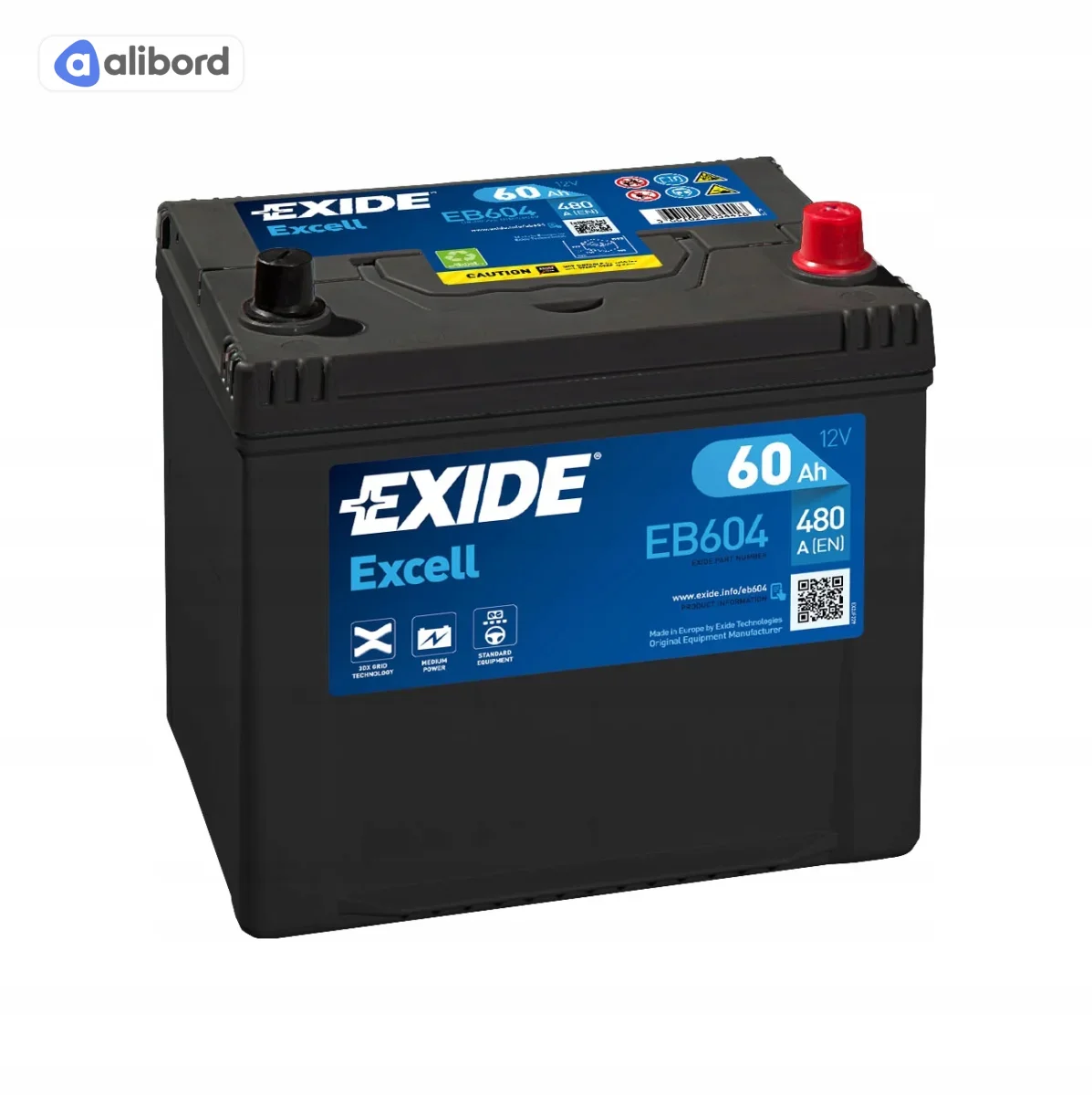 Акумулятор   60Ah-12v Exide EXCELL(230х172х220),R,EN390 !КАТ. -10% EB604