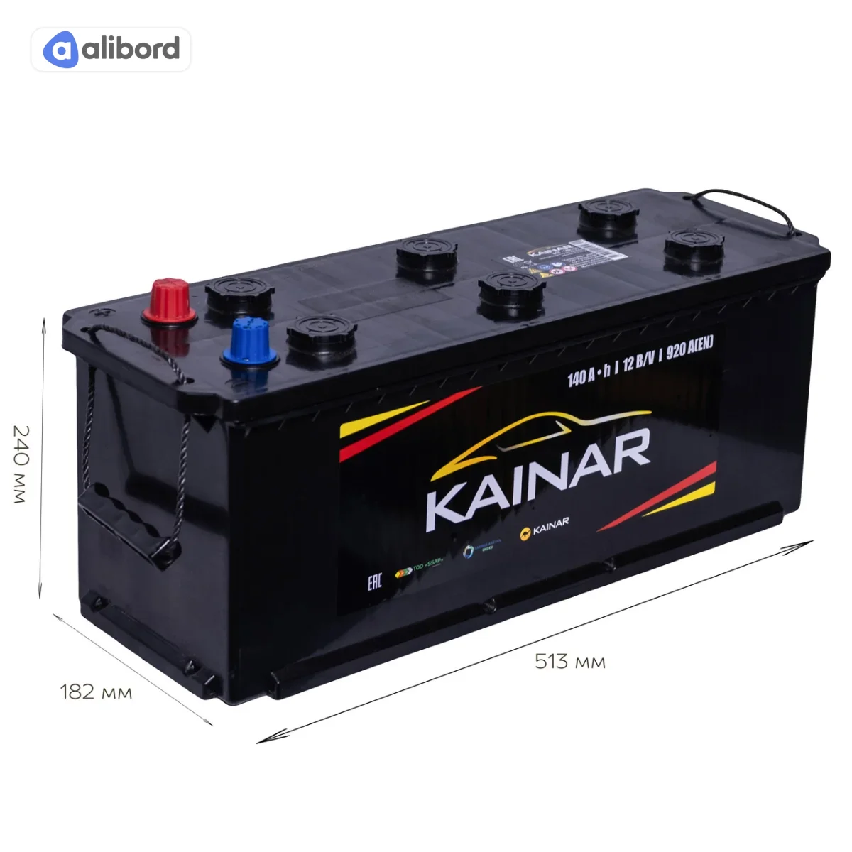 Акумулятор  140Ah-12v KAINAR (513x182x240),зворотна полярність (3),EN920 !КАТ. -10% 140 821 3 120 ЧЧ