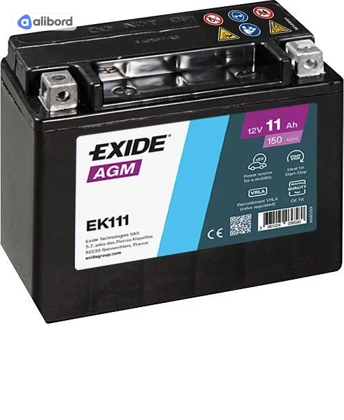 Акумулятор 11Ah-12v Exide AGM AUXILIARY (150х90х130),L,EN150 EK111