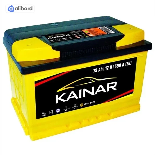 Акумулятор   75Ah-12v KAINAR (278x175x190),L,EN690 !КАТ. -15% 075 261 1 120 ЖЧ