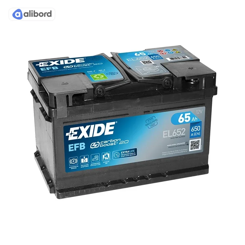 Акумулятор 65Ah-12v Exide EFB (278х175х175),R,EN650 EL652