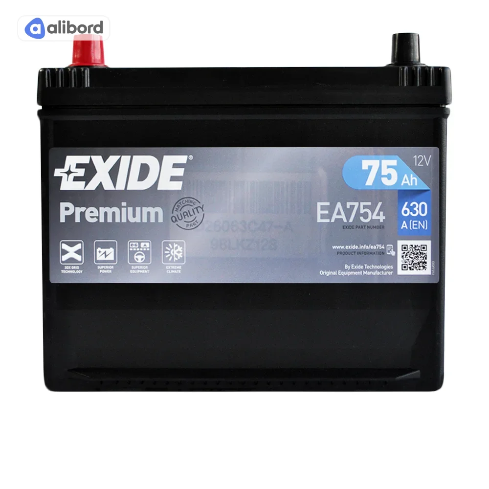 Акумулятор   75Ah-12v Exide PREMIUM (267х172х220),R,EN630 !КАТ. -10% EA754