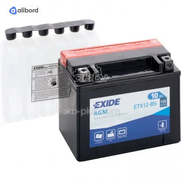Акумулятор 10Ah-12v Exide AGM (ET12B-BS) (150х70х130) L, EN160 ET12B-BS