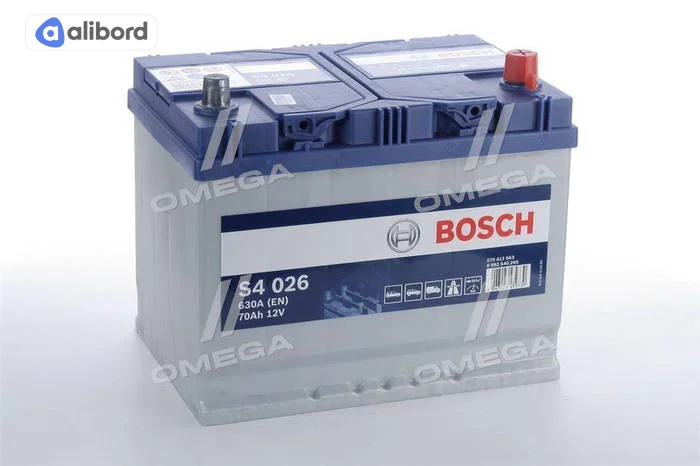 Акумулятор   70Ah-12v BOSCH (S4026) (261x175x220),R,EN630(Азия) !КАТ. -20% 0092S40260