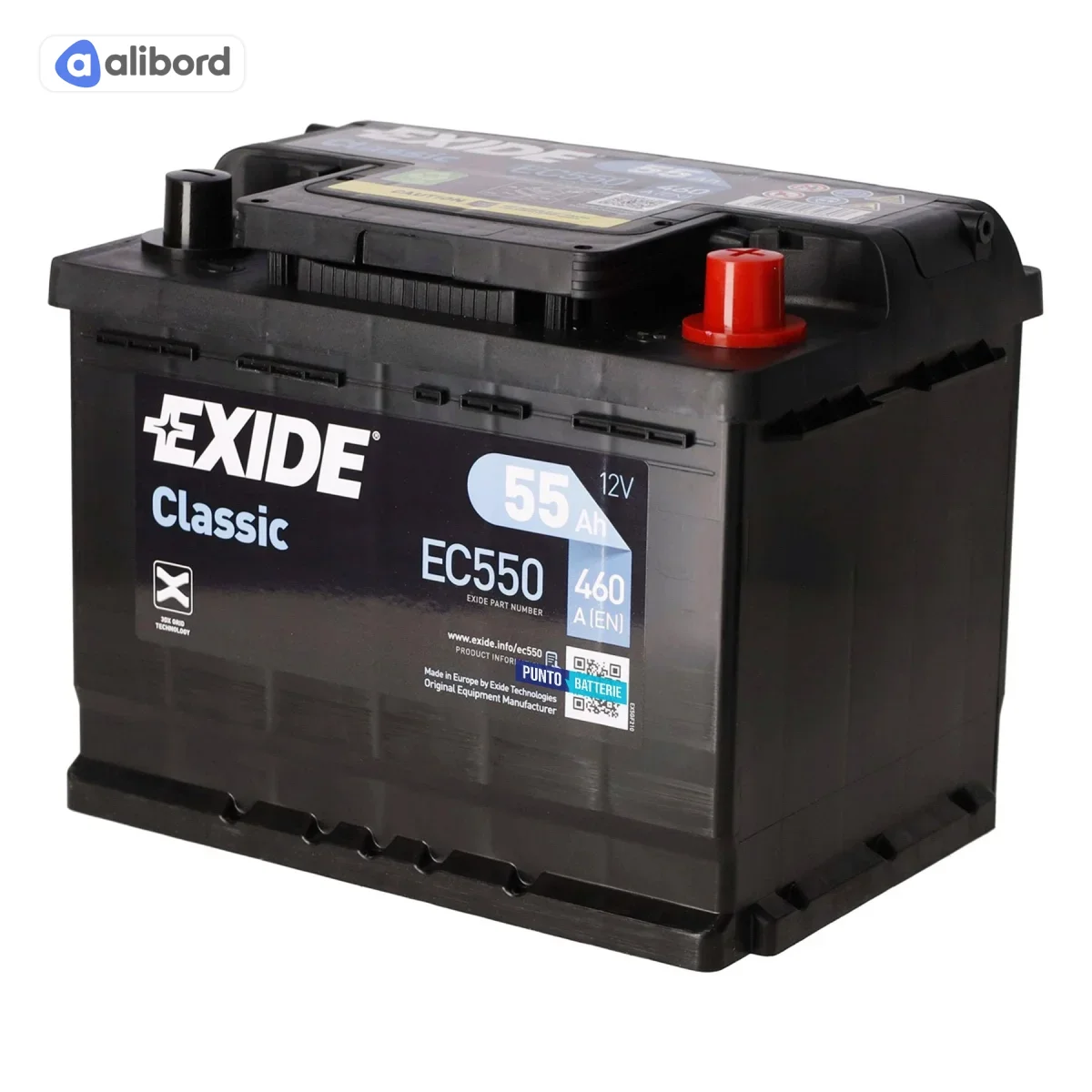 Акумулятор   55Ah-12v Exide CLASSIC(242х175х190),R,EN460 !КАТ. -10% EC550
