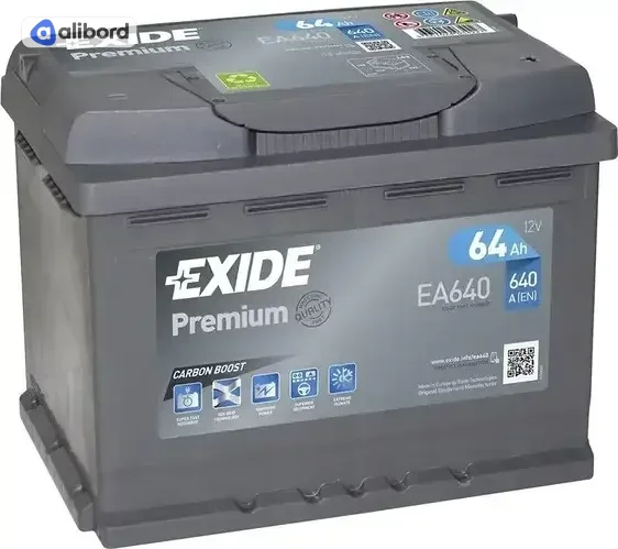 Акумулятор 64Ah-12v Exide PREMIUM (242х175х190), R, EN640 EA640