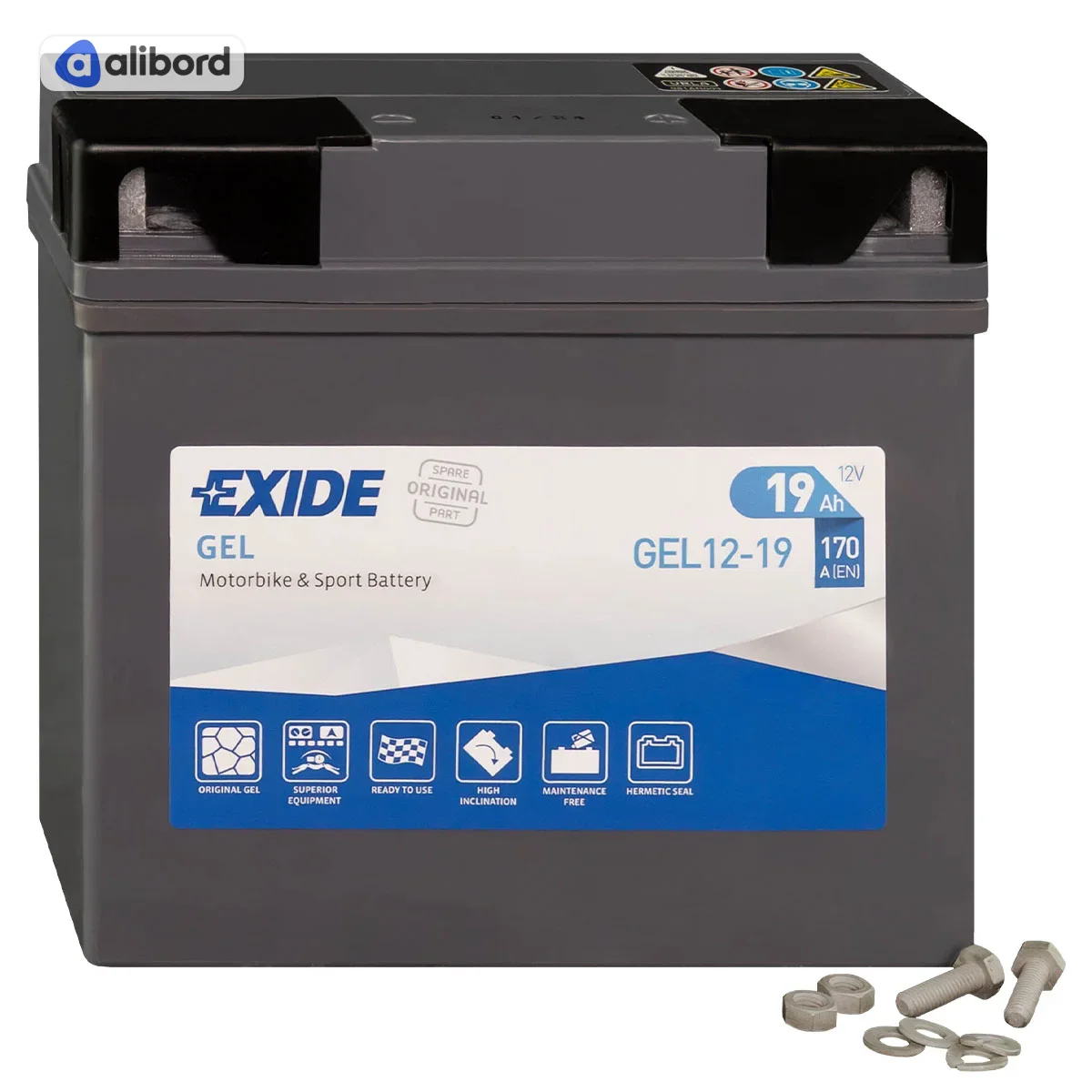 Акумулятор   19Ah-12v Exide (EB16L-B) (175х100х155) R, EN190 !КАТ. -20% EB16L-B