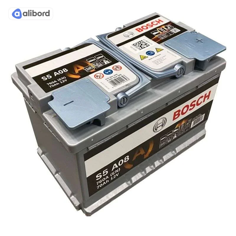 Акумулятор 70Ah-12v BOSCH AGM (S5A08) (278х175х190), R, EN 760 0092S5A080