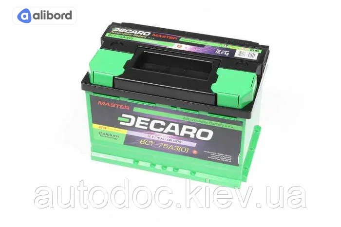 Акумулятор 75Ah-12v DECARO MASTER (278х175х190), R, EN680 6СТ-75 А3 (0) M