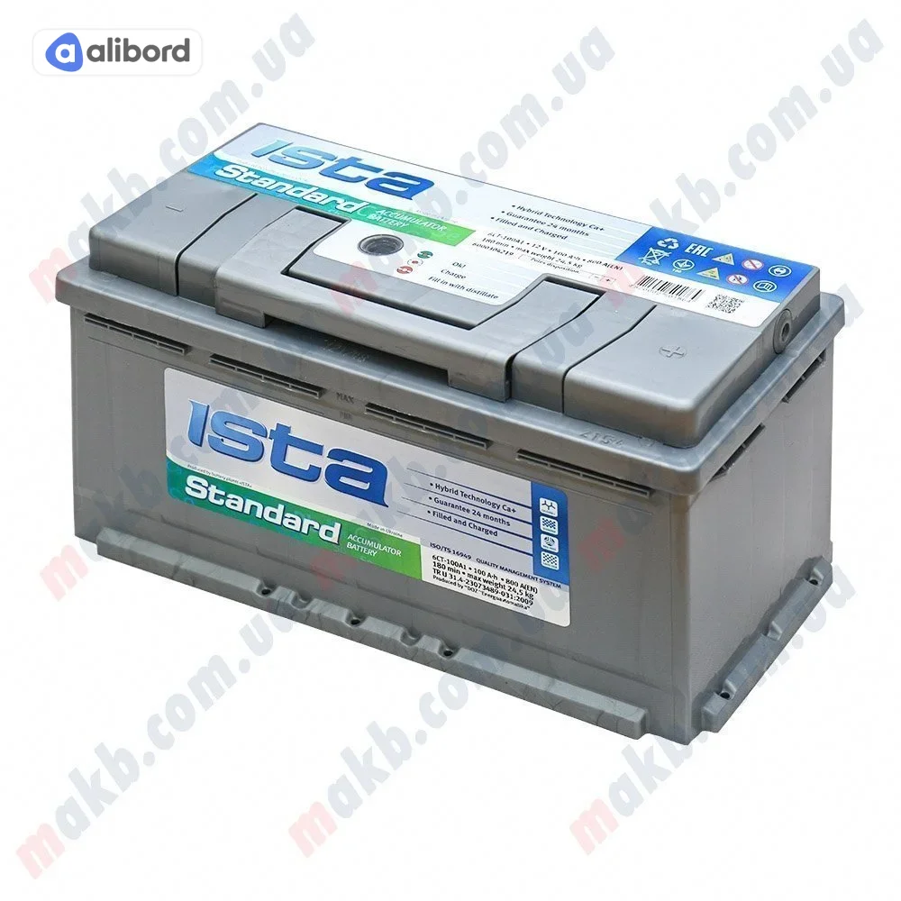 Акумулятор  100Ah-12v ISTA Standard зал. Евро (352х175х190), R, EN 800 !КАТ. -20% 5237187