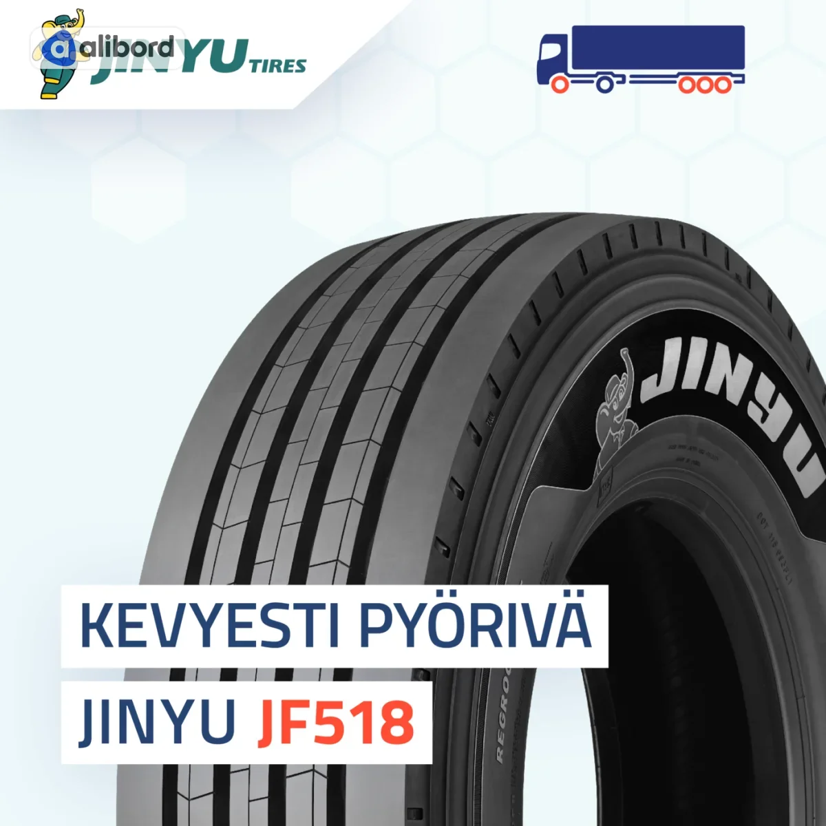 Шина 285/70R19,5 145/143M (18PR) JF518 M+S, 3PMSF (Jinyu) 3302002587