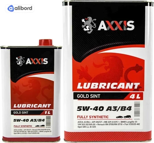 Масло моторн. AXXIS 5W-40 A3/B4 Gold Sint (Каністра 4л) AX-2025